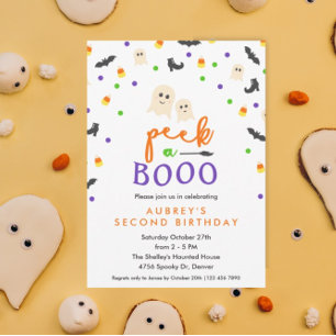 Peek a Booo Cute Birthday Party Invitation