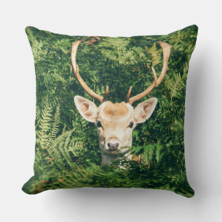 Peek a Deer Throw Pillow