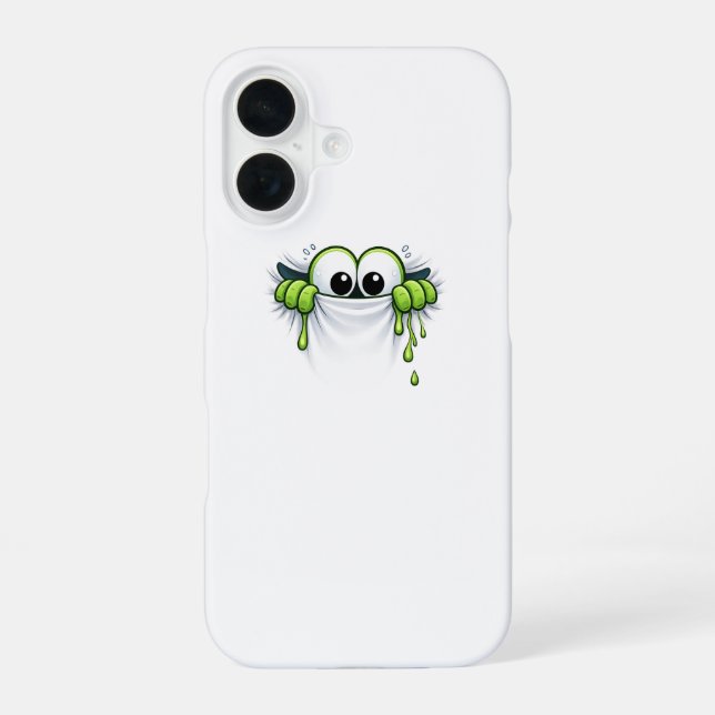 Peek-a-Slime! Cute Goo Monster Peeking Design iPhone Case (Back)