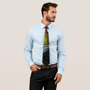 Peek Abstract Glitch Art Digital Distortion Grid Neck Tie