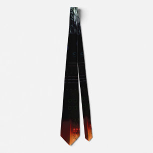 Peek Abstract Glitch Art Digital Distortion Grid Neck Tie