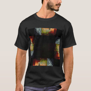 Peek Abstract Glitch Art Digital Distortion Grid T-Shirt