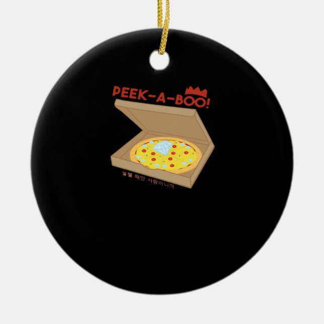 Peekabo Basic & Funny Design  Ceramic Ornament (Front)