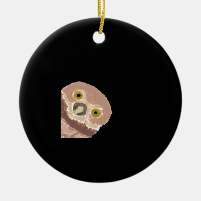 Peekabo Funny Design For Halloween Ceramic Ornament (Front)