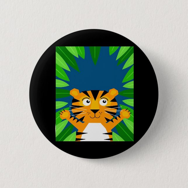 Peekabo Tiger Button (Front)