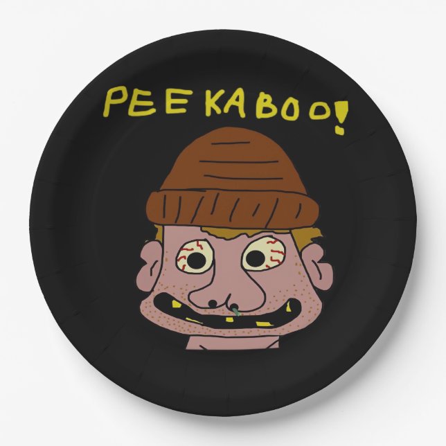 Peekabo Weird Man Paper Plates (Front)