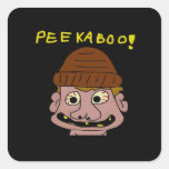 Peekabo Weird Man Square Sticker