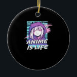 Peekaboo Anime Funny Ceramic Ornament<br><div class="desc">A funny anime peekaboo design with quirky charm. Playful and bright,  it’s perfect for anime fans during Halloween. A cute mix of festive and fandom culture.</div>