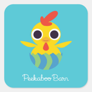 Peekaboo Barn Easter Bandit the Chick Square Sticker
