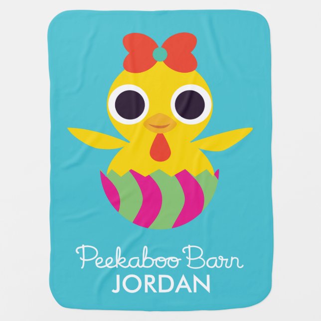 Peekaboo Barn Easter | Bayla the Chick Stroller Blanket (Front)