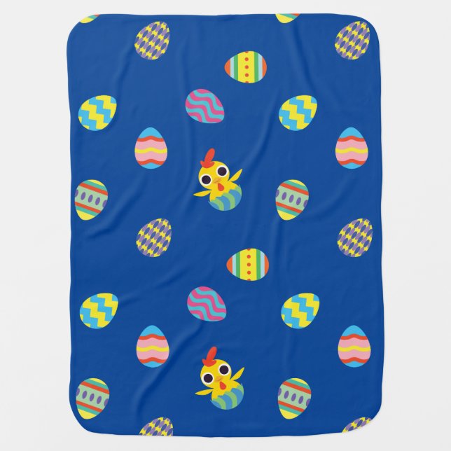 Peekaboo Barn Easter | Easter Egg Pattern Receiving Blanket (Front)