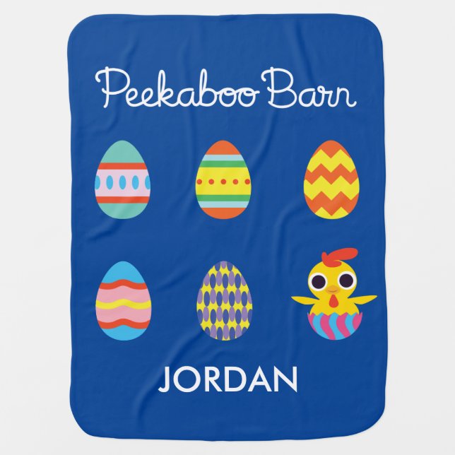 Peekaboo Barn Easter | Easter Eggs Receiving Blanket (Front)