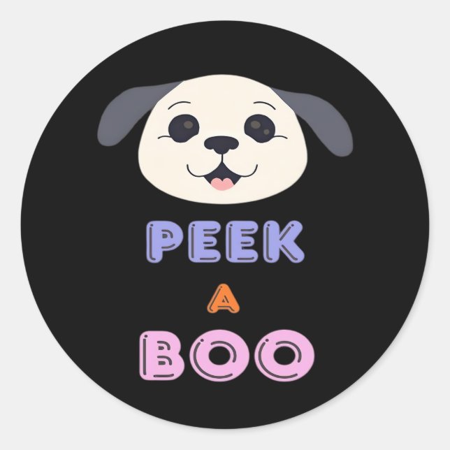 Peekaboo Basic Design Classic Round Sticker (Front)