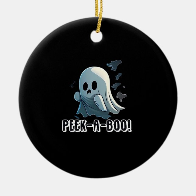 Peekaboo Basic Slogan Ceramic Ornament (Front)