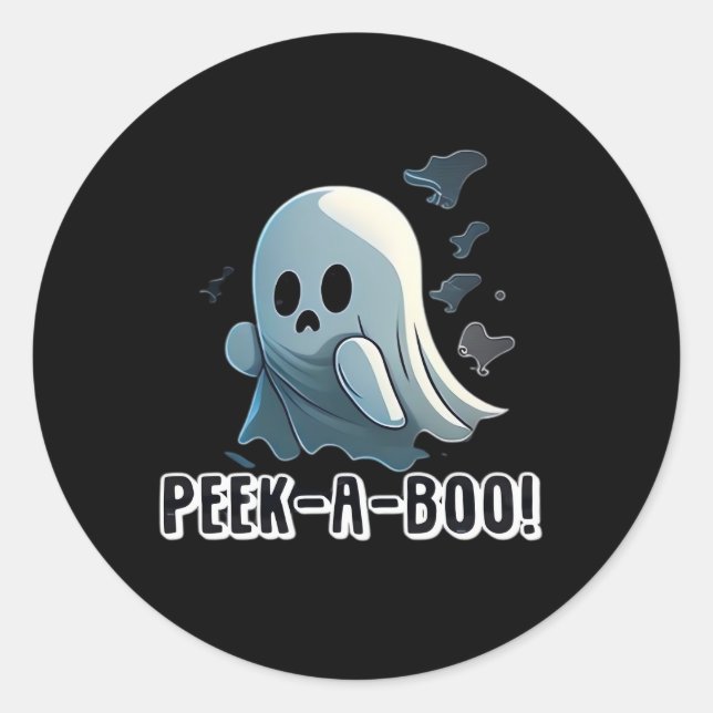 Peekaboo Basic Slogan Classic Round Sticker (Front)