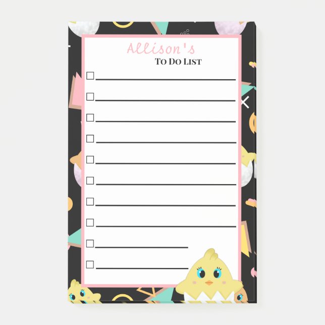 Peekaboo Black Baby Chick Notes (Front)
