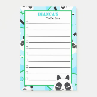 Peekaboo Blue Panda Bear Post-it Notes