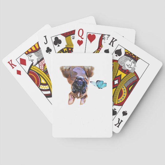 Peekaboo Boxer  With Butterflies Poker Cards (Back)