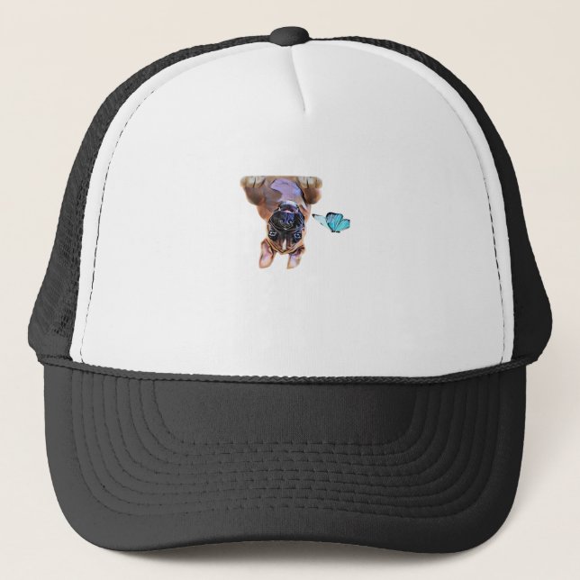 Peekaboo Boxer  With Butterflies Trucker Hat (Front)