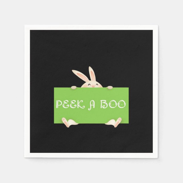 Peekaboo Bunny Napkins (Front)