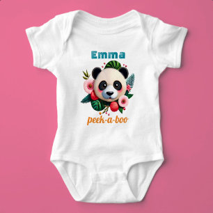 Peekaboo Custom Name Baby Bodysuit