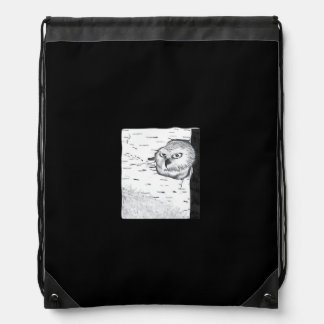 Peekaboo Cute Basic Drawstring Bag