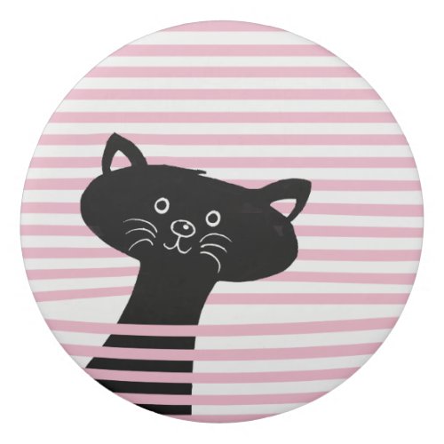 Peekaboo Cute Black Cat Cartoon Eraser