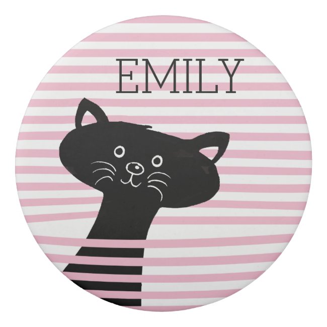 Peekaboo! Cute Black Cat Cartoon | Personalized