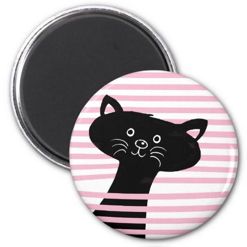 Peekaboo Cute Black Cat Magnet