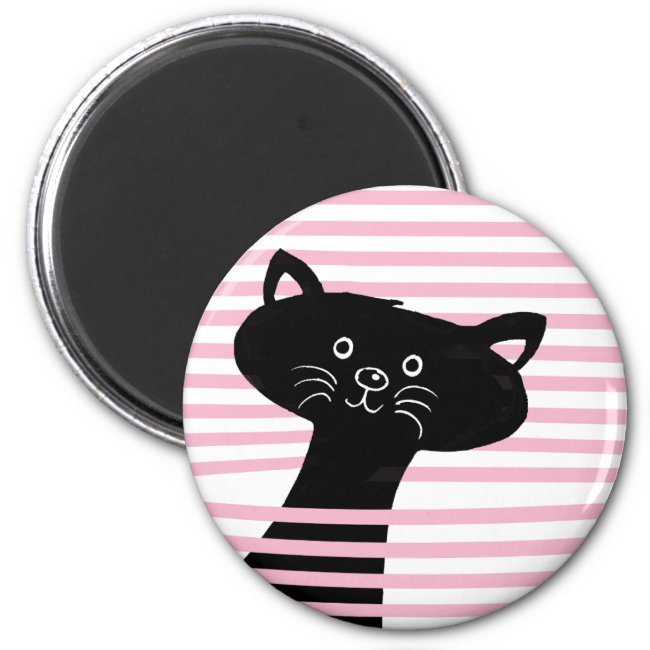 Peekaboo! Cute Black Cat Magnet