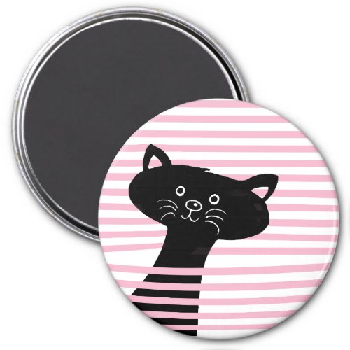 Peekaboo Cute Black Cat _ Magnet