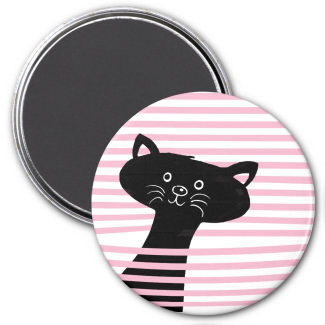 Peekaboo! Cute Black Cat - Magnet