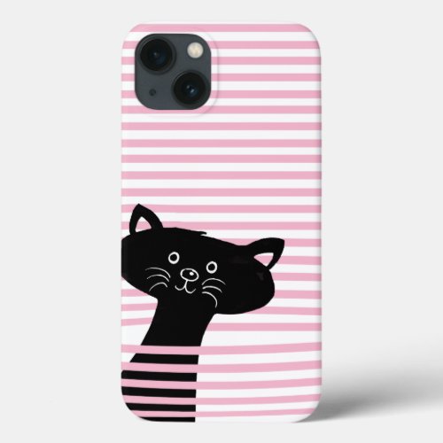 Peekaboo Cute Black Cat Phone Case