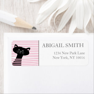 Peekaboo! Cute Black Cat - Return Address Labels