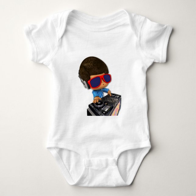 Peekaboo DJ afro Baby Bodysuit (Front)
