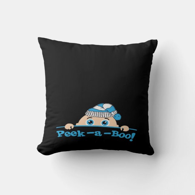 Peekaboo  Fitted Throw Pillow (Front)