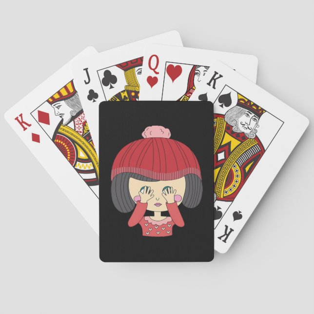 Peekaboo Girl Sloth Design Poker Cards (Back)