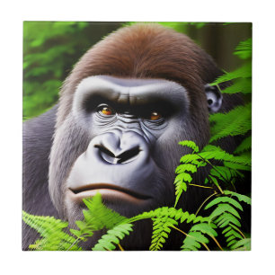 Peekaboo Gorilla, Ceramic Tile
