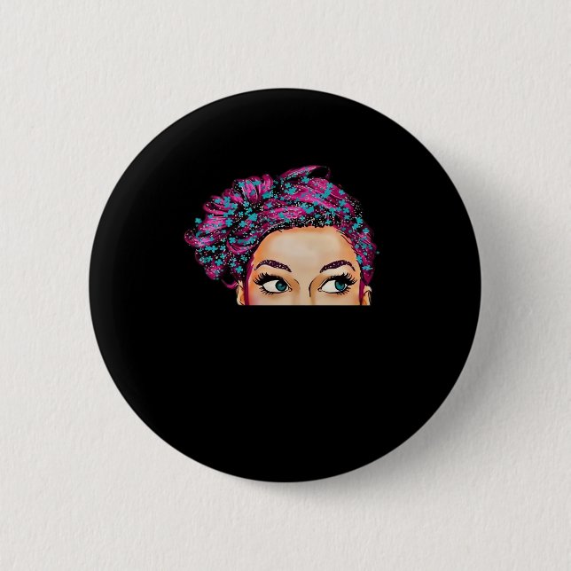 Peekaboo Halloween Design Button (Front)