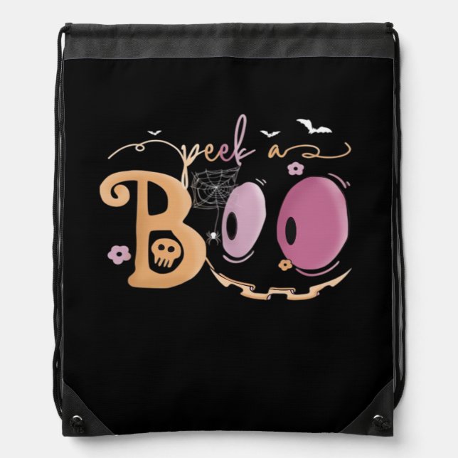 Peekaboo Halloween Essential Sloth Drawstring Bag (Front)
