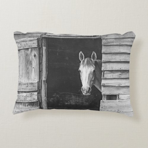 Peekaboo Mare Horse Rustic Farmhouse Accent Pillow