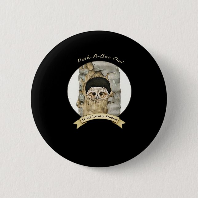 Peekaboo Meme Design For Halloween Button (Front)