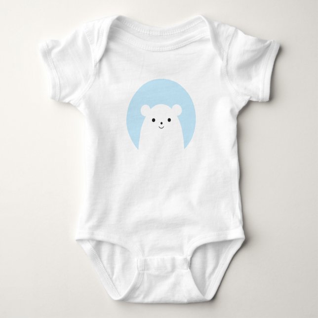 Peekaboo Polar Bear Baby Bodysuit (Front)