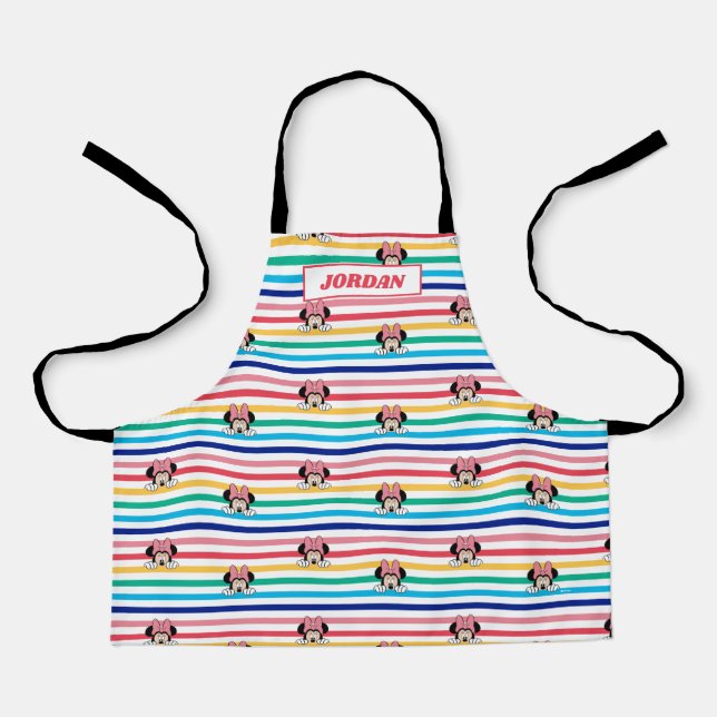 Peekaboo Rainbow Minnie Mouse Pattern Apron (Front)