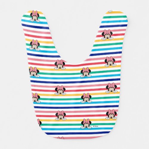 Peekaboo Rainbow Minnie Mouse Pattern Baby Bib