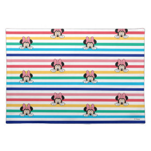 Peekaboo Rainbow Minnie Mouse Pattern Cloth Placemat