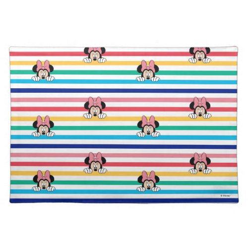Peekaboo Rainbow Minnie Mouse Pattern Cloth Placemat