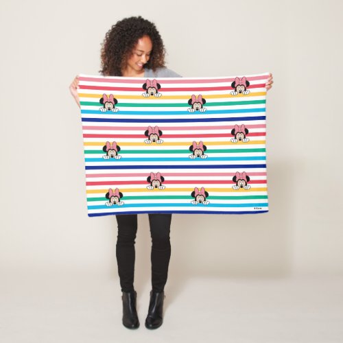 Peekaboo Rainbow Minnie Mouse Pattern Fleece Blanket
