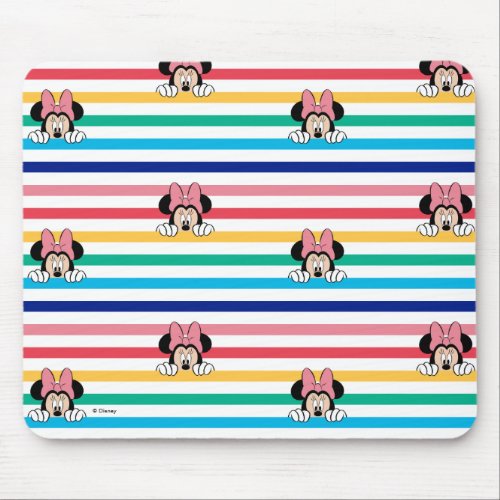 Peekaboo Rainbow Minnie Mouse Pattern Mouse Pad