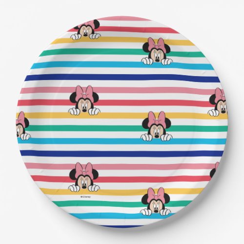 Peekaboo Rainbow Minnie Mouse Pattern Paper Plates